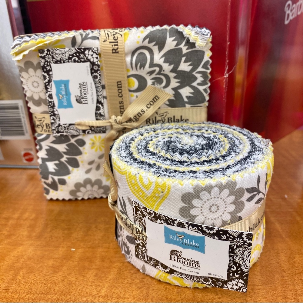 Riley Blake Designed Yellow Multicolored Jelly Roll & Quarter Cut - NEW Lot Of 2